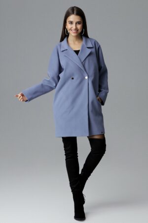 Синьо дамско палто GF2M625