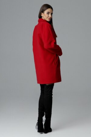 Червено дамско палто GF2M625