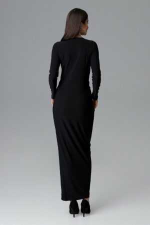 Дълга черна рокля GF2M636