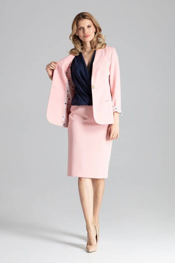 Дамски костюм в розово сако и пола M65