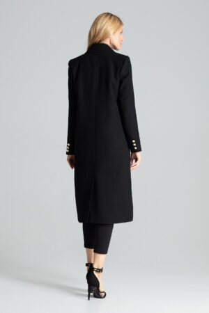 Черно елегантно дамско палто GF2M681
