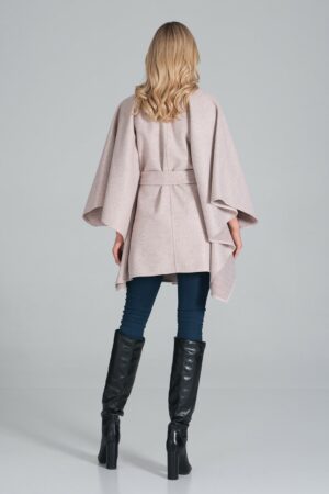 Дамско палто-пелерина GF2M846 розов меланж