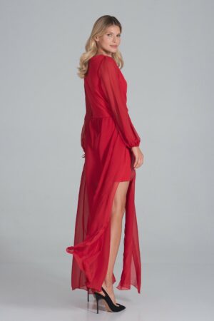 Дълга ефирна рокля GF2M850 червена