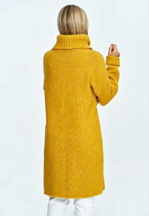Дълъг пуловер горчица GF2M891