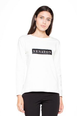 Дамска блуза GV4VT016 бяло щампа