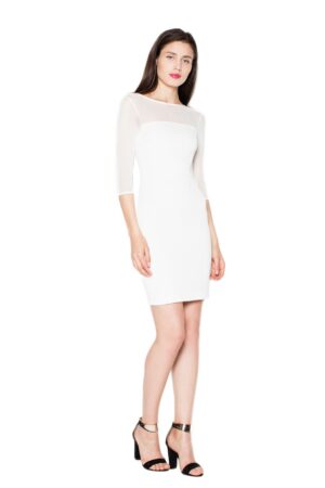 Бяла рокля с тюл GV4VT081