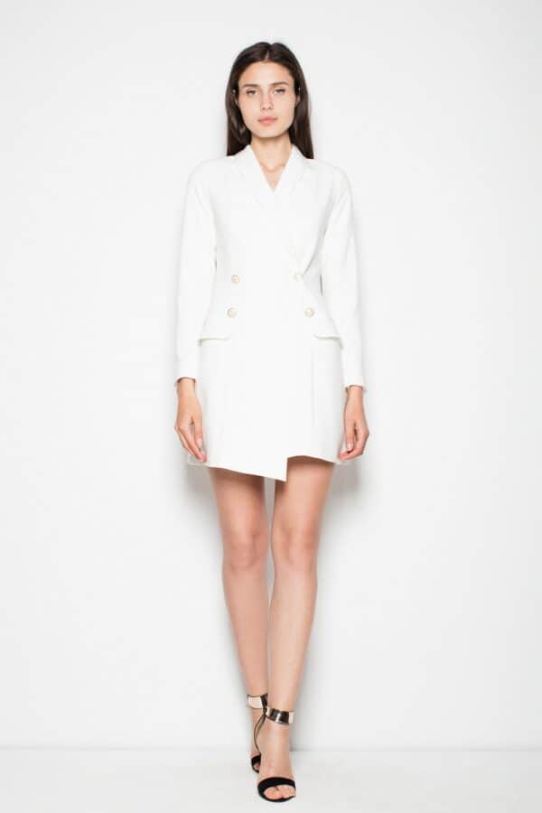 Бяла рокля тип сако GV4VT082