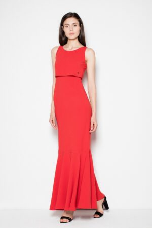 Червена дълга рокля GV4VT090