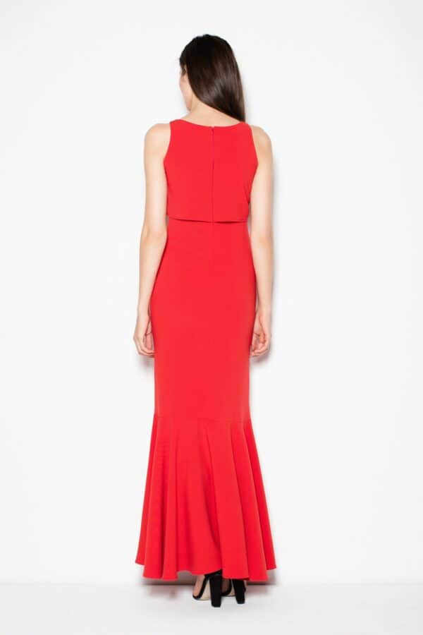 Червена дълга рокля GV4VT090