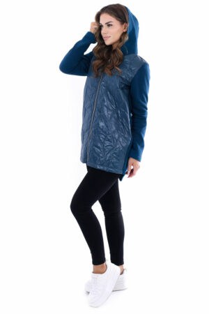 Дамско яке-суичър с качулка 1067 морско синьо