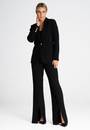 Черен дамски костюм сако и панталон M95