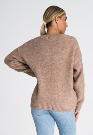 Пуловер кафяво M983