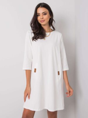 Бяла памучна рокля Dalenne