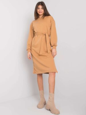 Суичър рокля тип Camel с колан Longview RUE PARIS