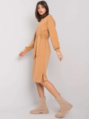 Суичър рокля тип Camel с колан Longview RUE PARIS