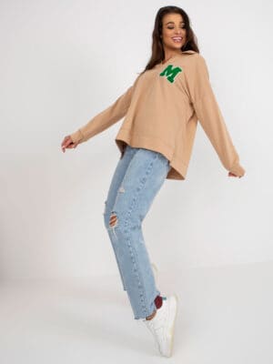 Голяма дамска блуза Camel с кръпка