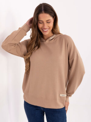 Oversize суичър с качулка бежов Oversize суичър с качулка бежов