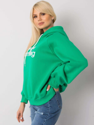Ватиран суичър с качулка Alice зелен
