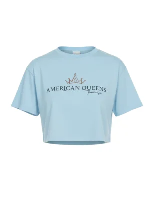 Kendall + Kylie дамска тениска American Queens в бебешко син цвят