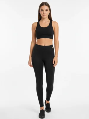 Черен клин KENDALL + KYLIE с дискретен блясък и златно лого