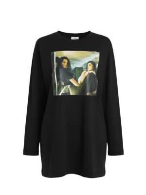 Черна дамска блуза с дълъг ръкав Kendall + Kylie