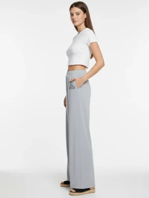 Дамски панталон KENDALL + KYLIE с широки крачоли в синьо