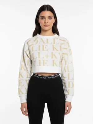 Дамска кроп блуза KENDALL + KYLIE с златисто лого