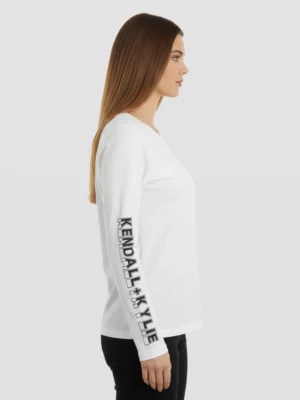 biala-damska-bluza-logo-rukav-kendall-kylie