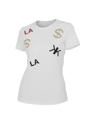 Бяла дизайнерска тениска Kendall + Kylie
