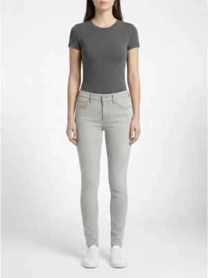 Светлосиви дамски дънки Slim Fit