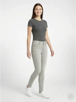 Светлосиви дамски дънки Slim Fit