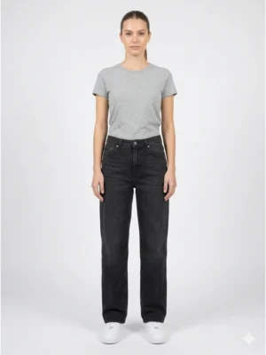 Тъмносиви дамски дънки Straight Fit