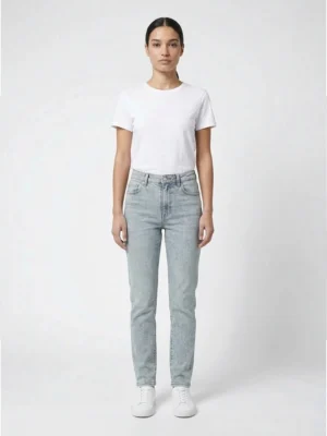 Светлосини дамски дънки Slim Fit с висока талия