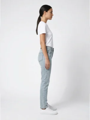 Светлосини дамски дънки Slim Fit с висока талия