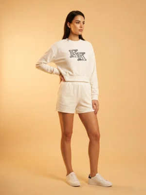 Дамски бял кроп суичър - KENDALL & KYLIE Дамски бял кроп суичър - KENDALL & KYLIE